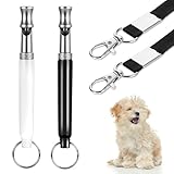 Matwsec 2 PCS Dog Whistle to Call Your Dog, Dog Training Whistle Adjustable Dogs Whistle Training with Lanyard to Stop Neighbors Dogs from Barking