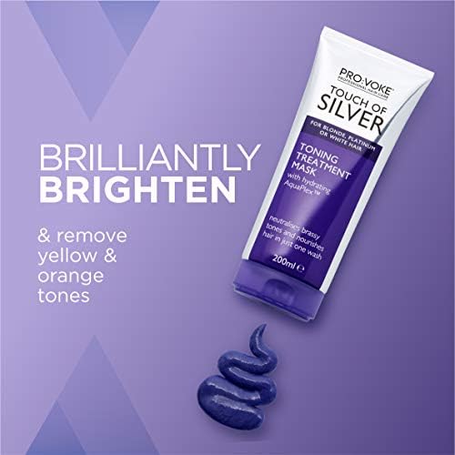 PRO:VOKE Touch of Silver Toning Treatment Mask 200ml | Purple Conditioner for Blonde, Platinum, White or Grey hair | Purple Shampoo Alternative to Banish Brassy Tones