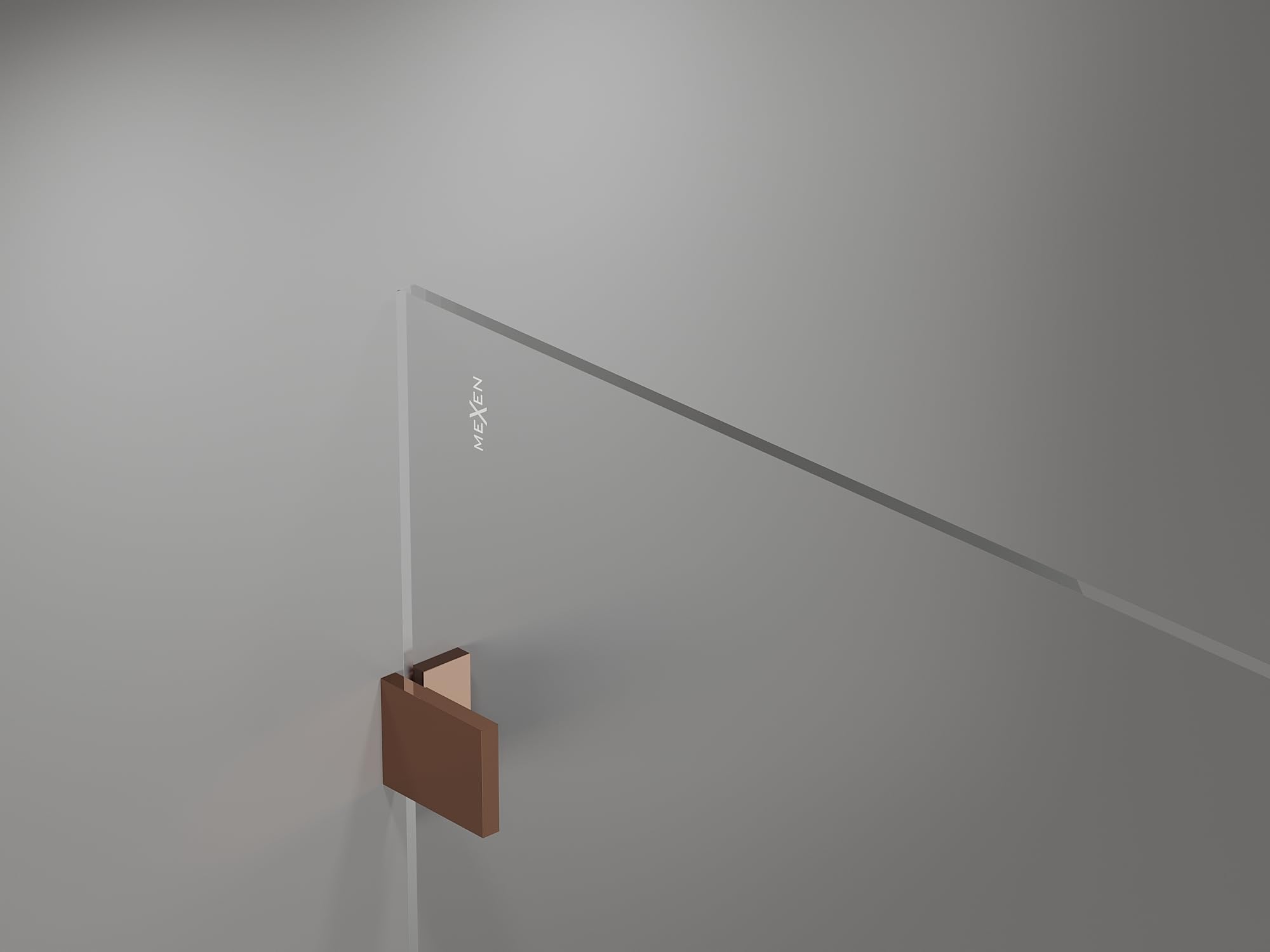 Mexen Lunar Parete Doccia Walk-In Destro 70x200 Trasparente 8mm Oro Rosa