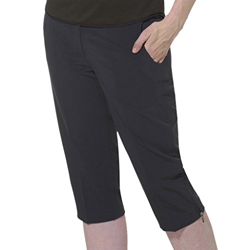 Monterey Club Women's Polyester/Spandex Golf Capris #2823 (Black, Size:10)