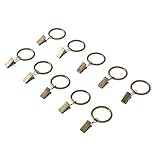 Größe: ca. 25 x 3,5 mm. Winomo - Vorhangringe mit Klemme, Gardinenringe mit Clip, rostfrei, mit Haken, Vintage, 3,5 x 25 mm, 10 Stück (Bronze)