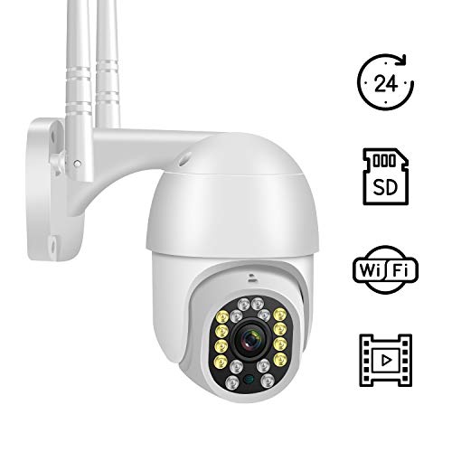 Cámara de Vigilancia WiFi Exteriores - Cámara de Seguridad FHD 1080P Inalámbrica, Audio bidireccional, IP66 a Prueba de Agua, visión Nocturna, detección de Movimiento