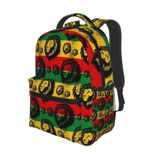 Sac à dos ordinateur résistant à l'eau motif rasta lion noir protégeant votre PC des chocs