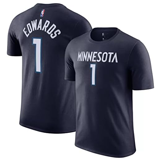 Anthony Edwards Minnesota Timberwolves #1 Navy Youth Performance Polyester Player Name and Number T-Shirt (14-16)