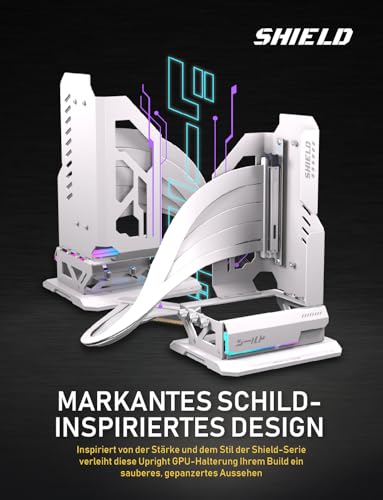 EZDIY-FAB Shield ARGB - Soporte vertical para GPU con cable elevador PCIe 5.0, soporte vertical de GPU compatible con la serie RTX 50, ángulo ajustable de 20 grados, instalación magnética y ranura de - imagen 3