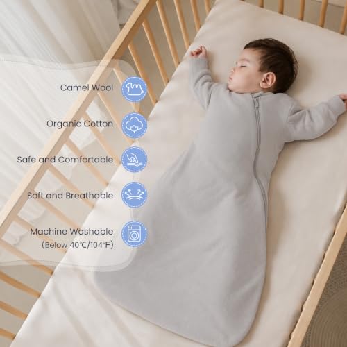 Image of Unisex Sleeping Bag for Babies and Toddlers 1.0 Tog Sleep Sack 0-6 Months, Newborn Sleep Sack, Wearable Blanket Baby, One Piece Long Sleeves, Gifts for Baby