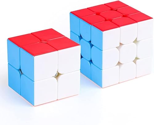 MoYu Speed Cube Combo Set of 2x2 & 3x3 High Speed Stickerless Magic Cube Puzzle Game Toy