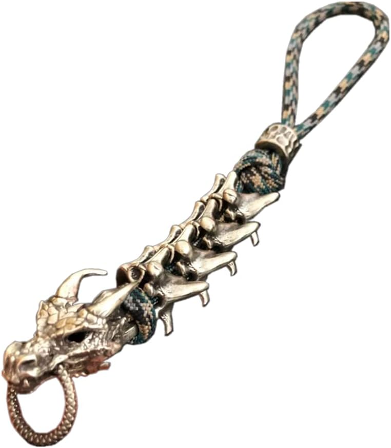 Brass EDC Bead Backbone Dragon DIY Paracord Keychain, Lanyard, Charms