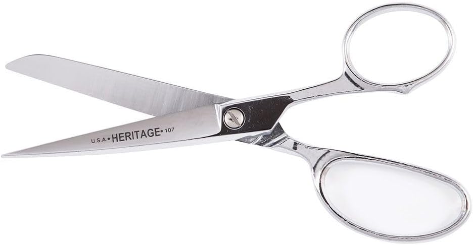 Klein Tools 107-P Scissors, Straight Trimmer, Made in USA, for Cutting Fine or Heavy Material, 7-Inch