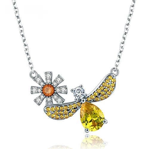 Collier marguerite abeille argent 925 cadeau idéal pour femme