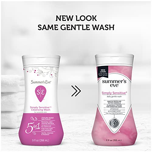 Summer's Eve Cleansing Wash | Simply Sensitive | 15 Oz | Pack Of 3 | Ph-Balanced, Dermatologist & Gynecologist Tested #TOP1