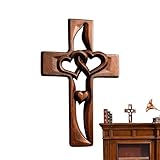 Hochzeitskreuze für Paare, handgeschnitzte, verschlungene Herzen, Holzkreuz-, symbolischer Glaube, Kunstwerk, Andenken, Hochzeit, Valentinstag, Geschenk für Paare, Ehepartner, Brautpaare, Familie