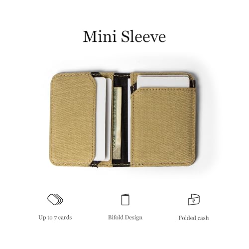 Image of Bellblock Canvas Card Holder for Men /Women | Slim Handcrafted Mens Card Wallet | Upto 7 Cards & Folded Cash | Cotton Canvas | Mocha Black (Pack of 1)