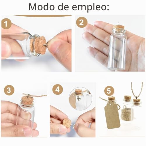 Miniatura 4 de Ditk-U 18 Botellas De Cristal Pequeñas De 40 Ml Con Corcho, Tubo De Ensayo Con Etiqueta Colgante, Como Regalo Para Invitados, Decoración De Boda, Tarros De Especias, Decoración De Navidad