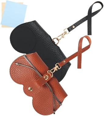 Soft Leather Sunglasses Bag, Portable Glasses Case, Slim Sunglasses Pouch, Travel Glasses Organizer Bag with Strap