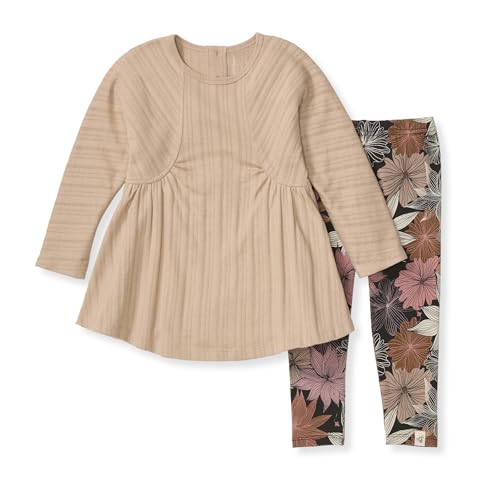 Image of Burt's Bees Baby - Baby Girls Top and Pant Set, Tunic and Leggings Bundle, 100% Organic Cotton