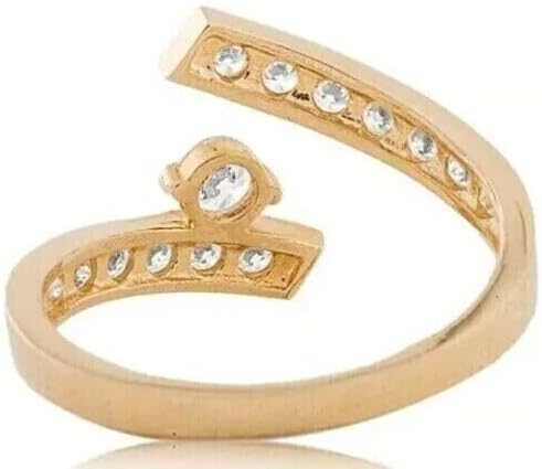 Women’s Bypass Simulated Diamond Ring in 14K Yellow Gold Plated Elegant Wedding, Party & Daily Wear Toe Ring