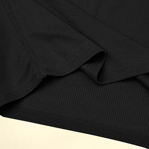 Mens Waffle Pajamas Sets Casual Crewneck Long Sleeve Sleepwear 2 Piece Lightweight Breathable Loungewear Sets4