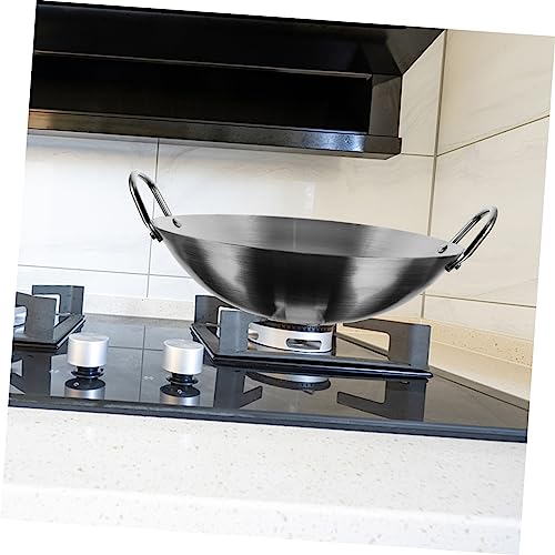 Wok de acero inoxidable con doble asa y fondo reforzado miniatura 5