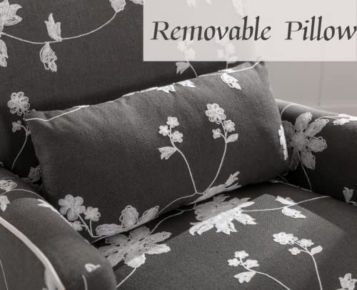 Shunzhi Linen Armchairs Set Of 2 Mid Century Modern Accent Chairs Retro Upholstered Vintage Floral Side Chairs Wood Comfy Reading Chairs Farmhouse Oversize Chairs For Living Room/Bedroom, Grey #TOP5