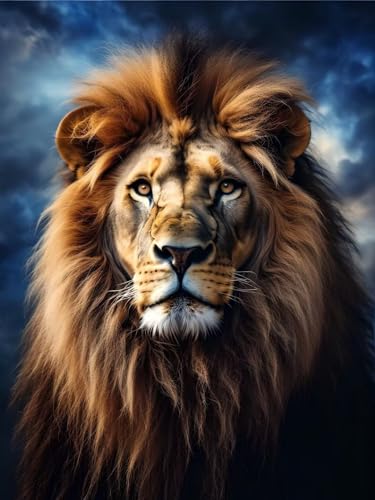 Diamond Painting Animaux Lion 5D Kit Broderie Point de Croix 70x95cm