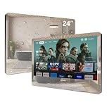 SYLVOX 24 inch Bathroom TV, 12V Smart Magic Mirror TV Compatible with Google TV, Support Smart Casting 500 nits Brightness 1080P, IP66 Waterproof Television for Bathroom Hotel Gym Sauna (Wall mount)