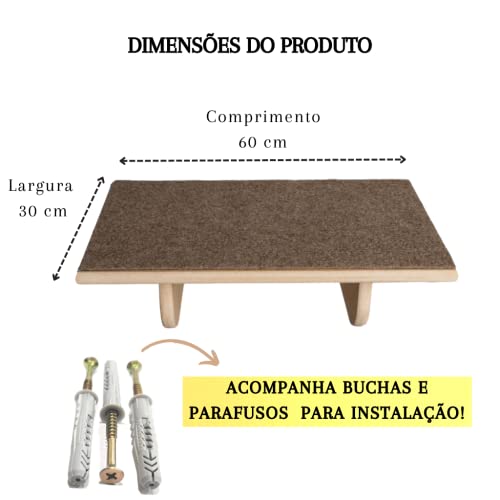 Prateleira Suspensa Playground Parede para Gatos - Tamanho 60x30