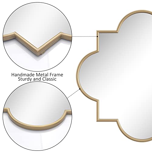 Nxhome Metal-Frame Wall Mirror -Wall Mirrors Decorative Gold Wall Mounted Mirror For Bathroom Vanity Room Living Room Vanity Room 31.5×31.5 In #TOP5