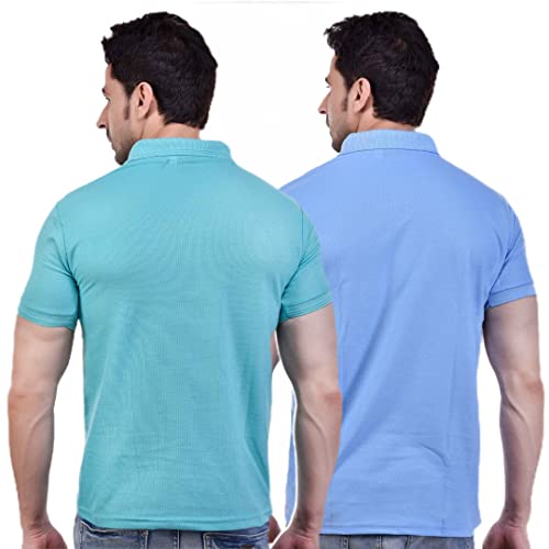 Image of SMAN Men's Polo T-Shirt Regular Fit Half Sleeve Multi Color Combo Pack of 2
