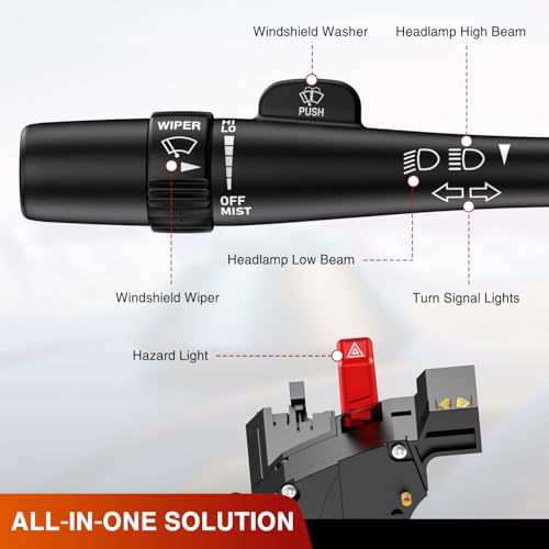 Image of Nilight Turn Signal Switch for 1998-2005 Chevy Blazer GMC Samona | Compatible with 1998-2004 S10 Pickup Oldsmobile Bravada 1998-2001 Jimmy Isuzu Hombre Multifunction Combination Lever Switches