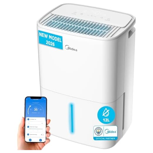 MIDEA Deshumidificador de Humedad Silencioso 12L con App Control hasta 35 m2 - Deshumificadores para Humedades en Habitación con Depósito Extraible - Deshumificador Electrico Pequeño Bajo Consumo