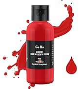 Go Ho Makeup Liquid Body Paint(2.1 oz),Red Makeup Water Based Face Paint and Body Paint for Airbr...