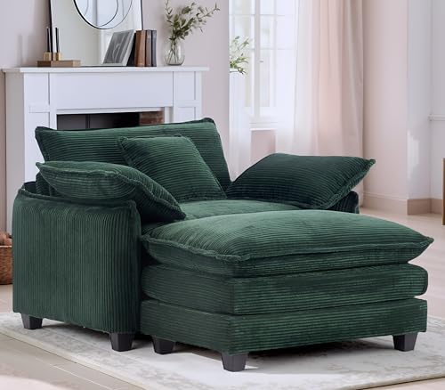 Sillón Oversized Corduroy Verde miniatura 3