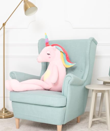 Gustaw Groß Einhorn Felix Plüsch Kuscheltier, Plüscheinhorn - XXL Einhorn Tier, Weiche und Kuschelige Stofftiere, Plüsch Mega Gross Einhorn Plüschtier Kinder, Baby (rosa, 120cm)