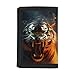 GLUDEAR Girl Boy Cool Wolf Wallet Trifold Kids Wallet Coin Pocket Card Holders Wallet Money Organizer,Fire Tiger