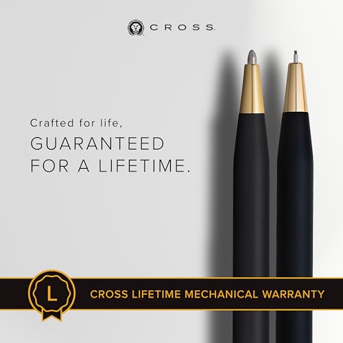 Image of Cross Century, Black, Ballpoint Pen and 0.7mm Pencil Set, with 23 Karat Gold Plated Appointments (250105WG)