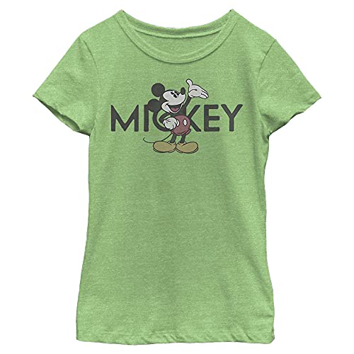 T-shirt Mickey Disney vintage vert pomme fille XL en coton doux