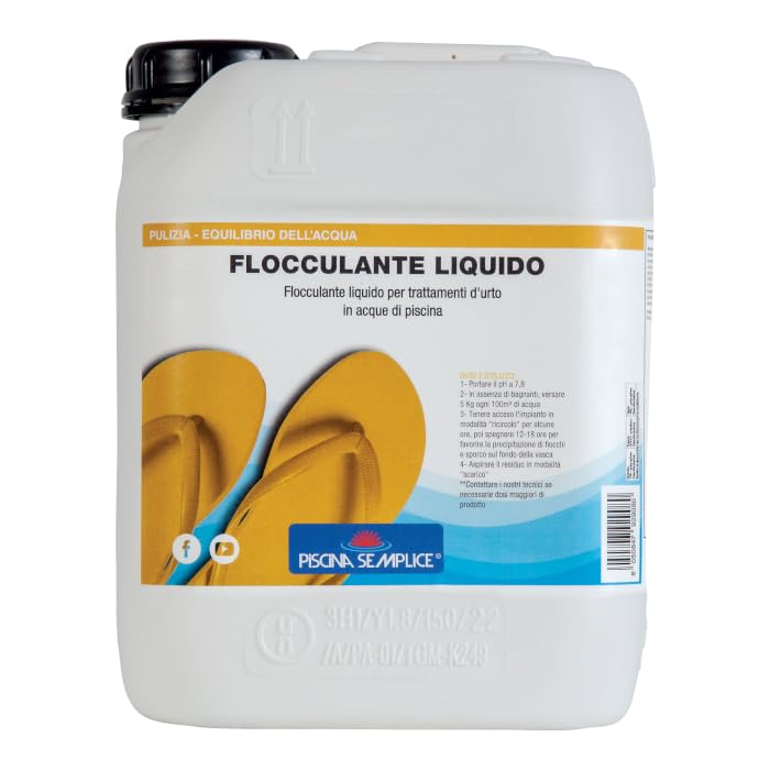 PISCINA SEMPLICE, Flocculante Liquido Concentrato, ideale per trattamenti d'urto in piscina, Formato da 5 Kg
