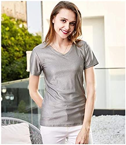 ZWJAX EMF Protection Damen T-Shirt V-Ausschnitt, RF Shielding Strahlenschutz EMK Schutzkleidung Cover