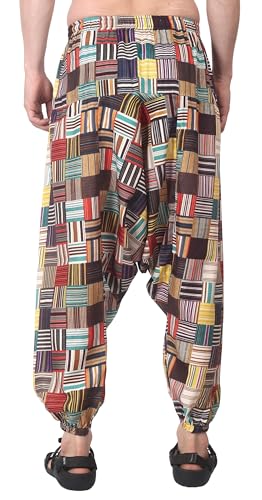 Image of Whitewhale Men's Cotton Solid Harem Pants Yoga Trousers Hippie Pant