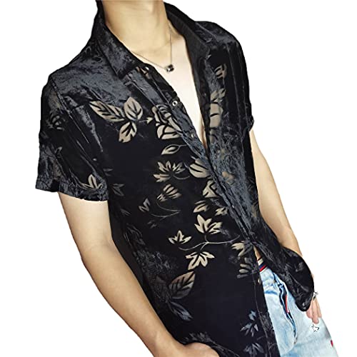 Chemise transparente homme à motif fleurs pour un look d'été décontracté