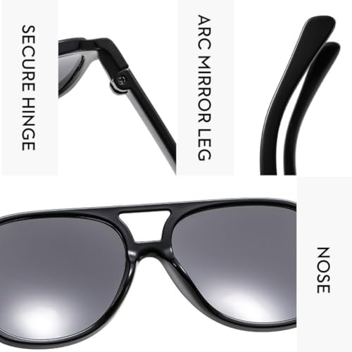 Image of Vintage Aviator Sunglasses for Women Men 70s Glasses Retro Oversized Yellow Lens Shades