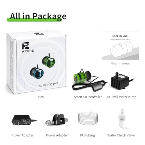 Image of FZONE ATO System for Saltwater Aquarium, Auto Top Off with Dual Optical Sensors for Reef and Freshwater Tanks (Green)