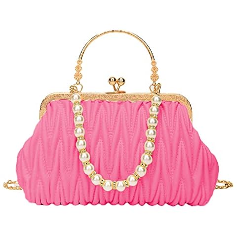 Solyinne Womens Clutch Purse Pearl Evening Bag Envelope Evening Bridal Wedding Party Club Purses Crossbody Handbags Cover