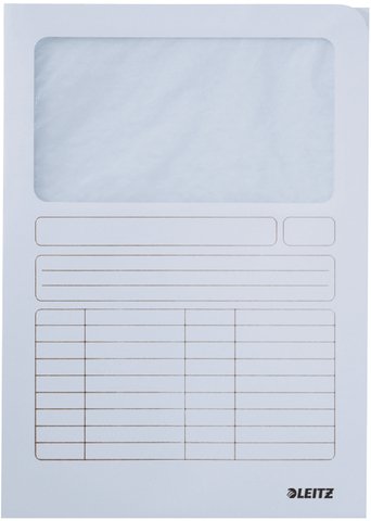 LEITZ® Sichtmappe, Karton (RC), 160 g/m², A4, weiß (100 Stück), Sie erhalten 1 Packung á 100 Stück