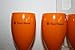 2 Acrylic Plastic Veuve Clicquot Orange Champagne Flutes