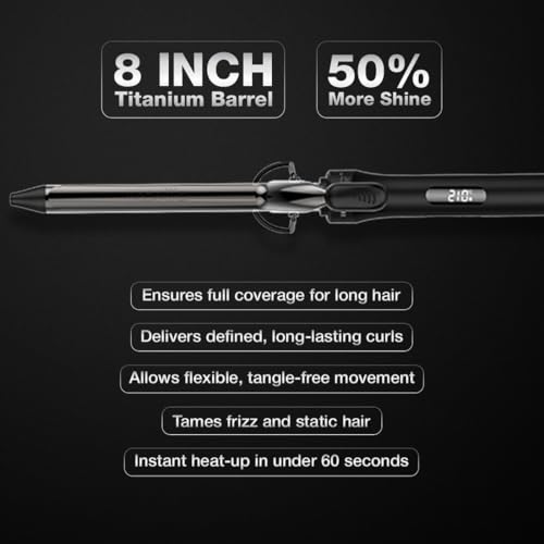 Image of IKONIC CURLING TONG- 19MM (BLACK & GOLDEN) Hair Curler with 8 inch Ceramic Barrel, Heat Ready Indicator, Comfortable Rubber Grip, Safety Stand and Salon Length Swivel Cord for quick Salon like finish