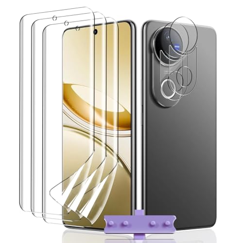 Teenrpov Protector de Pantalla para VIVO V50 5G, 3 Piezas TPU Flexible Protector Pantalla + 2 Protector cámara Cristal Templado, HD, Resistente a Arañazos, Sin Burbujas, película suave