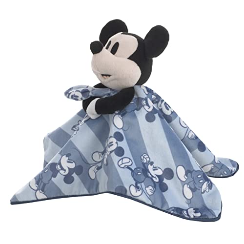Image of Disney Mickey Mouse Blue, White and Black Lovey Security Blanket