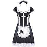 French Maid Lingerie Uniform Sexy Cute Maid Costumes Lolita Lingerie Mesh See Through French Maid Cosplay Uniform Set